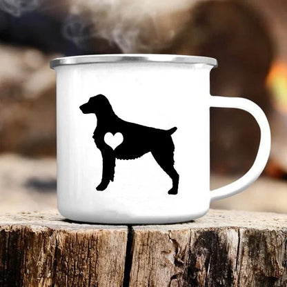 Cute Dog Printed Mugs Creative Coffee Tea Water Cup Drinks Dessert Breakfast Milk Cup Camping Hiking Mugs Handle Drinkware Gifts