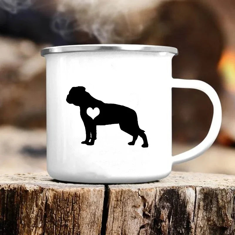 Cute Dog Printed Mugs Creative Coffee Tea Water Cup Drinks Dessert Breakfast Milk Cup Camping Hiking Mugs Handle Drinkware Gifts