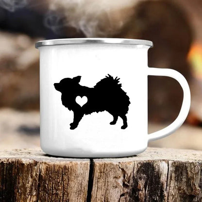 Cute Dog Printed Mugs Creative Coffee Tea Water Cup Drinks Dessert Breakfast Milk Cup Camping Hiking Mugs Handle Drinkware Gifts